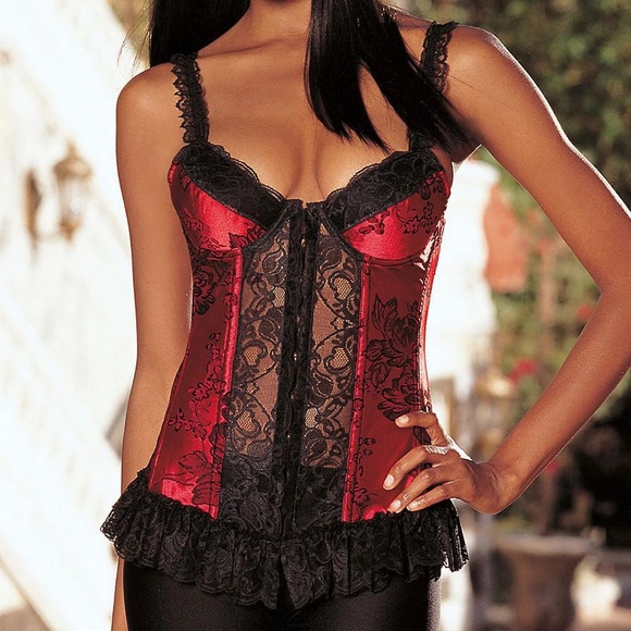 Shirley of Hollywood Corset Satin Tapestry Jacquard Longline Bustier Flowered - Picture 1 of 10